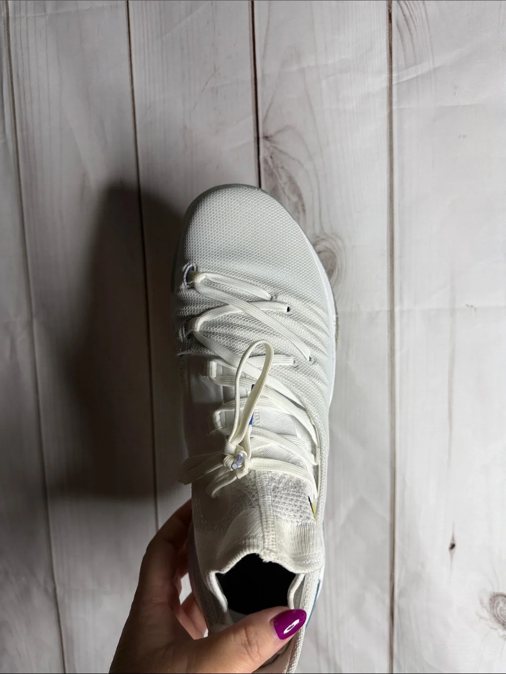Collectable Under Armour Curry 5 Men's White Sneakers with Light Blue Accents